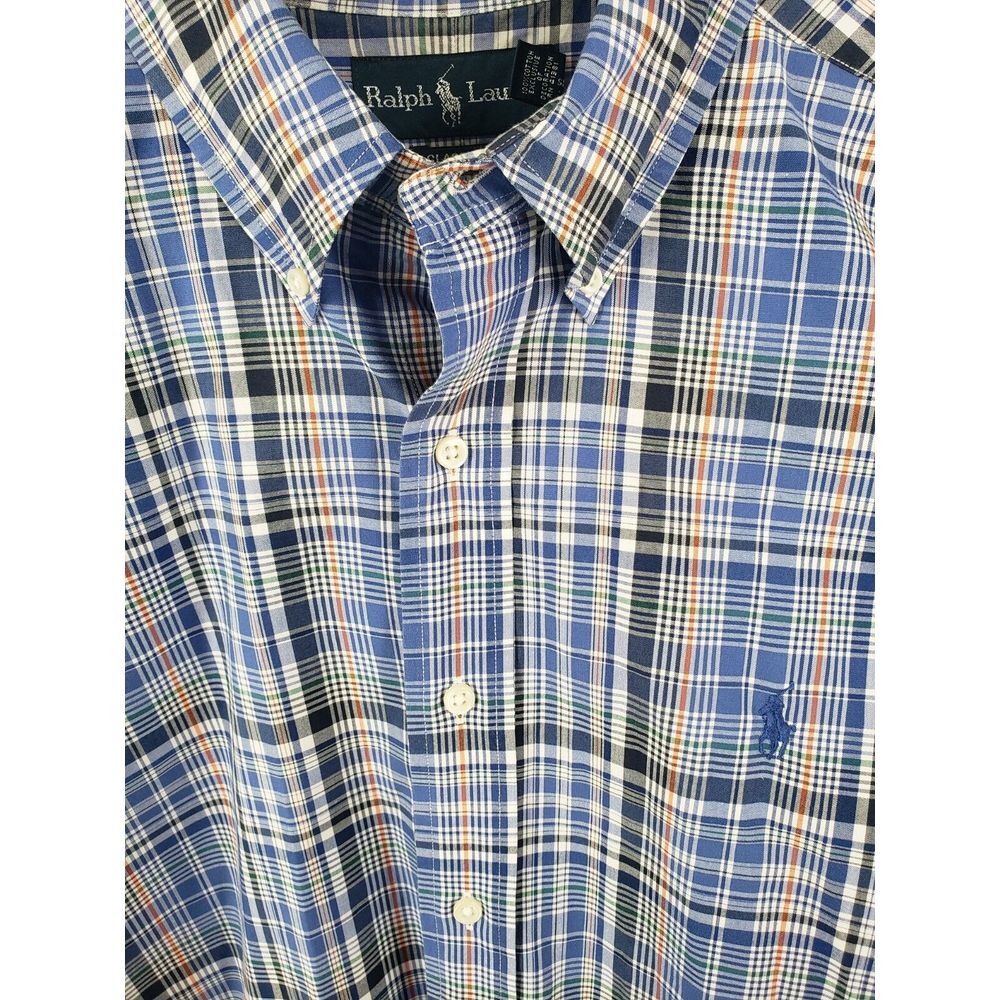 Ralph Lauren Mens Executive XL‎ Elite Plaid 100% Cotton - Classic Fit Good Cond.